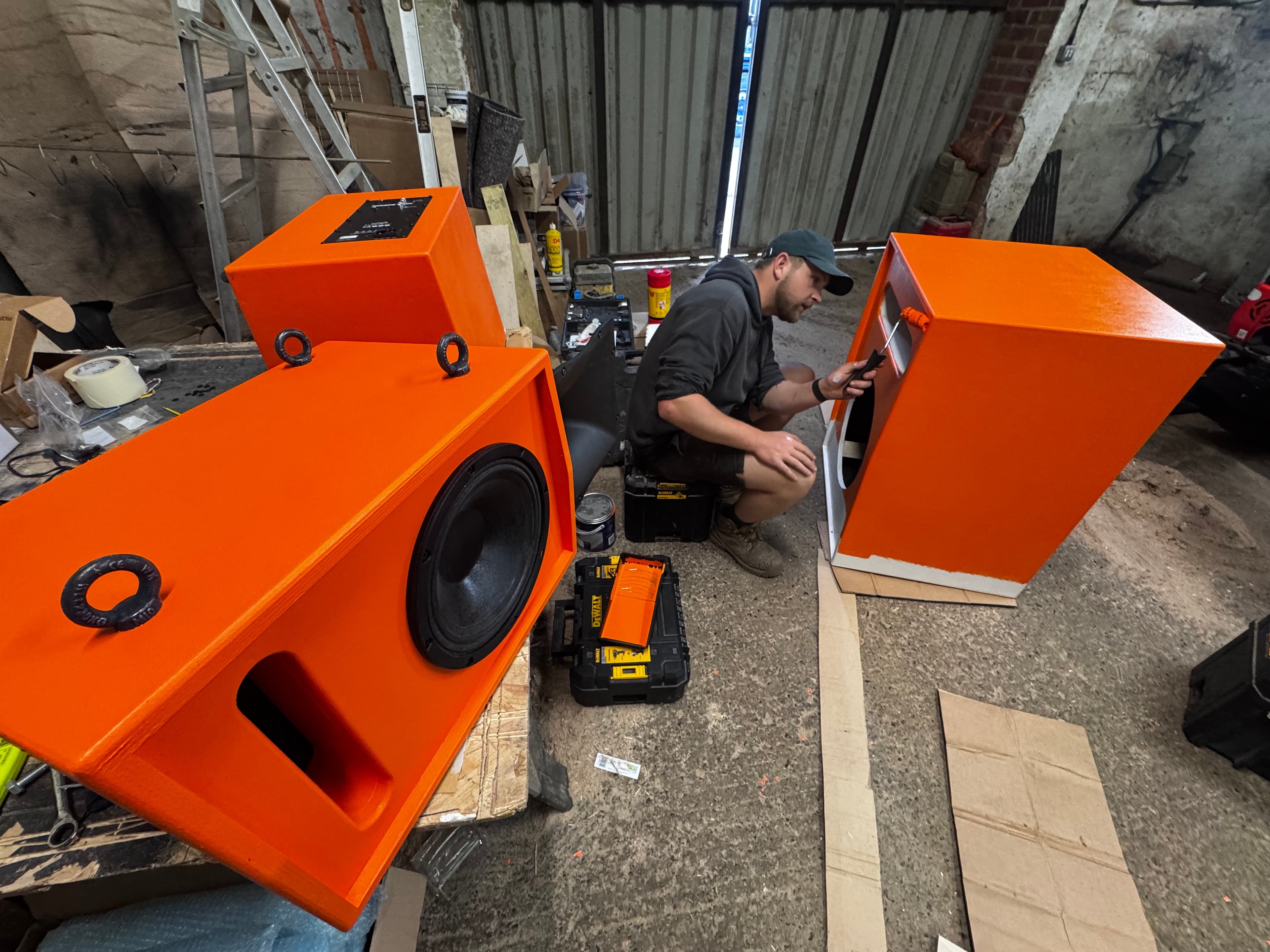00 Audio cabinets being finished in the workshop